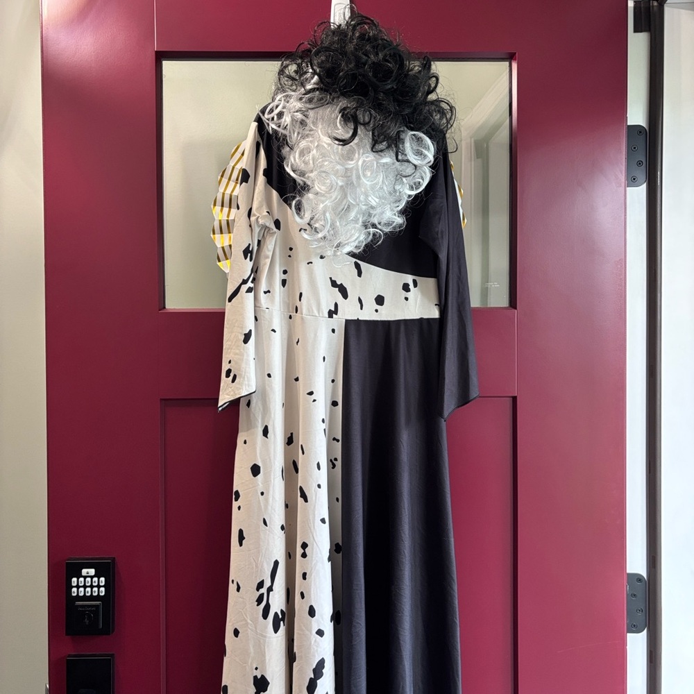 Cruella Deville costume with wig